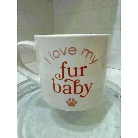 Parker Lane Coffee Tea Mug Cup Stoneware "I Love My Fur Baby" 16 Oz - Picture 1 of 8